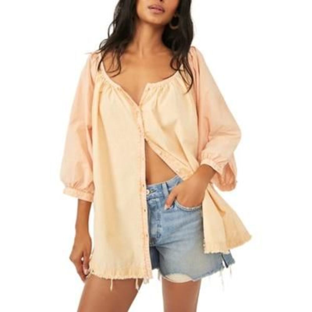 Free People Oxford Swing Tunic In Golden Combo - S